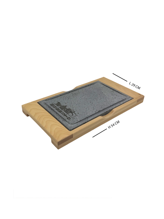Vassoio in legno di faggio massello con pietra lavica dim. 40 × 25 cm - immagine 7