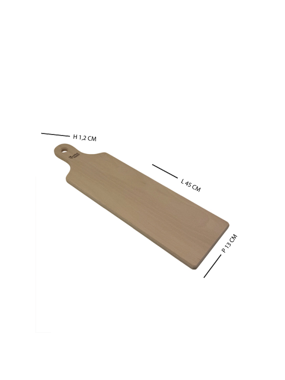 Tagliere lungo da presentazione in legno di faggio massello 45×13×1,2 cm - immagine 6