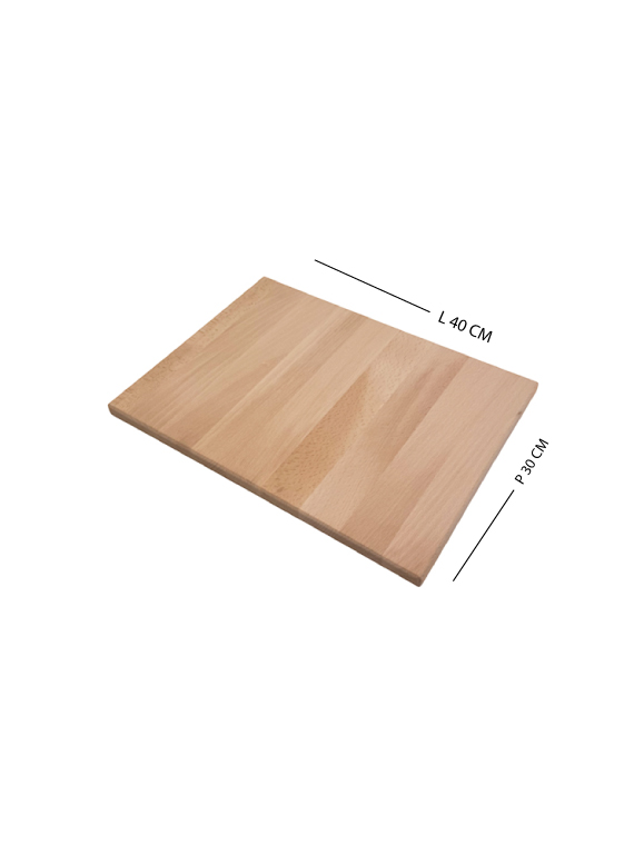 Tagliere professionale in legno di faggio massello con bordino blocca asse dim. 40x30 cm - immagine 6