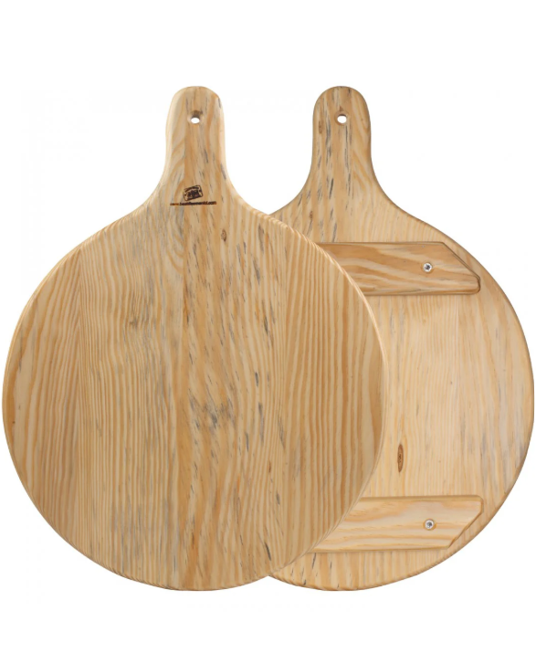 Tagliere pizza in legno di Douglas Ø33 cm con impugnatura