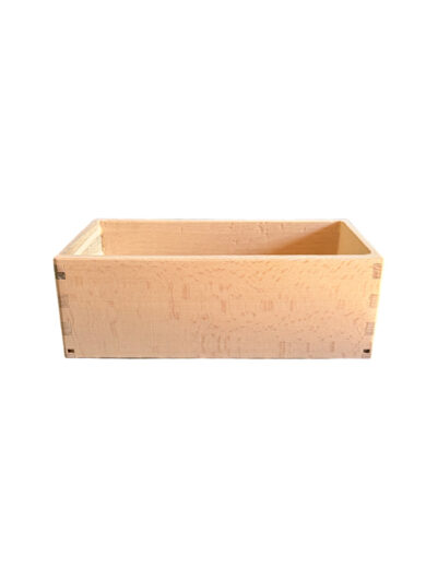 Cassetta rettangolare in legno di faggio massello 25&times;12&times;h6 cm