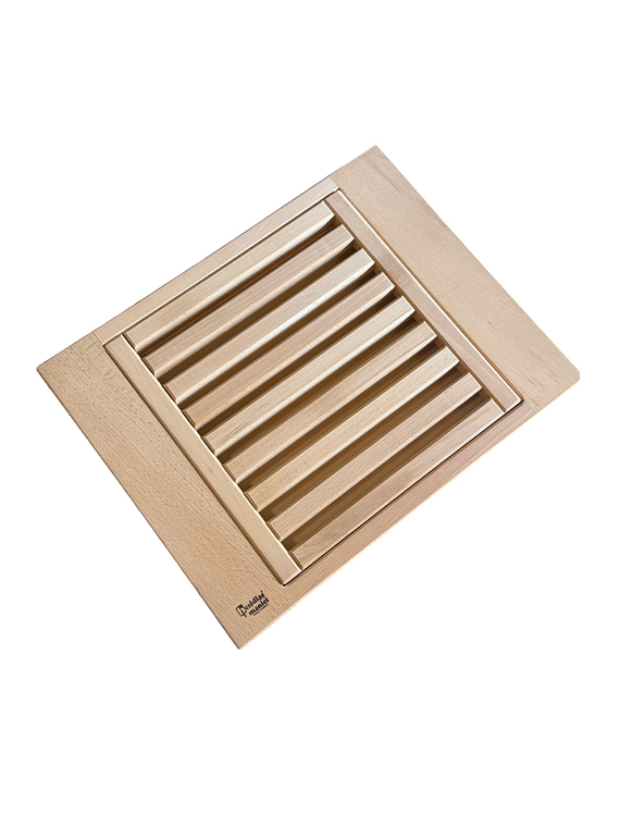 Raccoglibriciole da tavola in legno di faggio 40×30×h4 cm con griglia estraibile