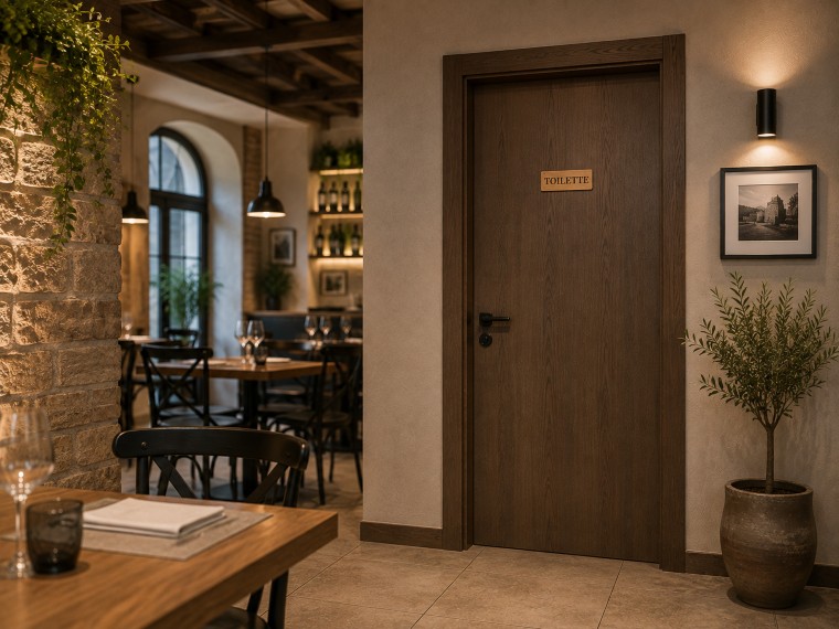 Targa segnaletica bagno in legno di faggio 16×6 cm – Toilette, Uomo o Donna - immagine 6